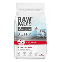 Raw Paleo Ultra adult mini maistas šunims su jautiena, 8 kg