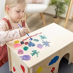 Kerbl Pet graužikų namelis dažymui, L 50 x B 29 x H 24 cm, su 6 spalvomis ir teptuku — 3 nuotrauka