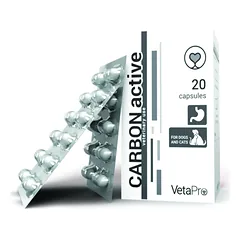 Carbon Active 250 mg aktyvintos anglies kapsulės šunims ir katėms N20 photo