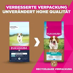 Eukanuba Grain Free Adult Small & Medium su jūrų žuvimi, sausas maistas šunims, 3 - 4,9 kg — 4 nuotrauka