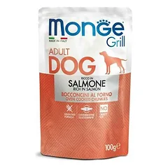 Monge Dog Grill Pouch Adult Chunkies Rich in Salmon 100 g