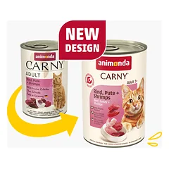 Animonda Carny Adult Beef + Turkey + Shrimp – konservai katėms su šviežia jautiena, kalakutiena ir krevetėmis, 400 g — 2 nuotrauka