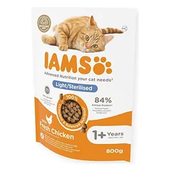 IAMS for Vitality Adult Sterilised Chicken sausas maistas sterilizuotoms katėms su vištiena, 800 g
