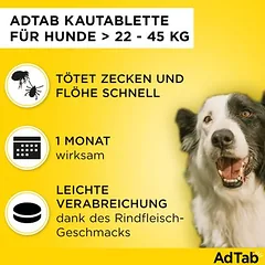 AdTab kramtomosios tabletės labai dideliems šunims, 22-45 kg — 2 nuotrauka