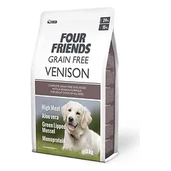 FourFriends venison grain free monoproteininis begrūdis sausas pašaras alergiškiems šunims su elniena, 3 kg