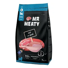 MR MEATY Puppies Veal with Quail L 9 kg veršiena su stručiu, sausas maistas šuniukams