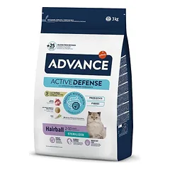 Advance Cat Sterilized Hairball sausas maistas sterilizuotoms suaugusioms katėms su kalakutiena ir ryžiais, 3 kg