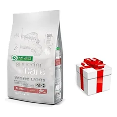 NATURES PROTECTION  Superior Care  White Dogs Grain Free Salmon Starter All Breeds 1,5kg + STAIGMENA ŠUNIUI