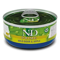 Farmina N&D Prime Cat Boar & Apple Recipe šunų maistas suaugusiems katėms su šerniena ir obuoliais, 70 g