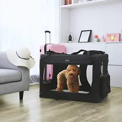 Augintinio transportavimo dėžė, 102 x 69 x 69 cm, juoda — 3 nuotrauka
