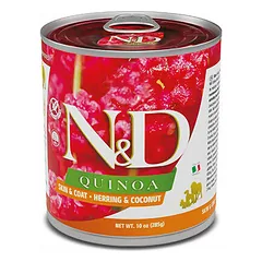 Farmina N&D Dog Quinoa Skin & Coat Adult su silke ir kokosu, drėgnas maistas šunims 285 g — 2 nuotrauka