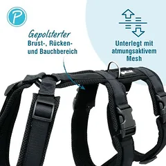 Petlando Mesh Sicherheitsgeschirr, schwarz