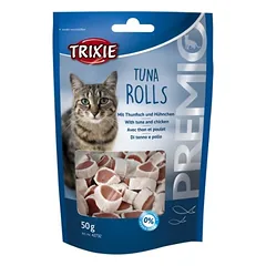 Trixie Premio Tuna Rolls skanėstas katėms su tunu ir ryžiais, be cukraus, 50 g