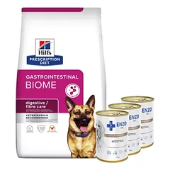 HILL'S PD Prescription Diet Canine Gastrointestinal Biome 1,5kg + ENZO VET Žarnyno dieta šunims su ėriena 3x400g