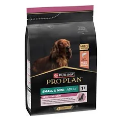 Purina Pro Plan Small & Mini Adult Sausas pašaras mažų veislių suaugusiems šunims, turintiems jautrią odą, su lašiša, 3 kg