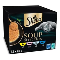 Sheba Soup Selection sriubos katėms 32 x 40 g