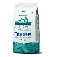 Monge All Breeds Hypoallergenic (lašiša/tunas) sausas pašaras šunims 2.5 kg parduotuvėje petreon.lt