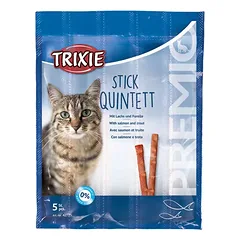 TRIXIE  PREMIO Stick Quintett, salmon-trout, skanėstas katėms 5x5 g parduotuvėje zoosalis.lt