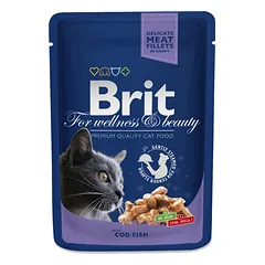 Brit Premium Cat Pouch Cod Fish konservai katėms, 100 g parduotuvėje zookaralyste.lt