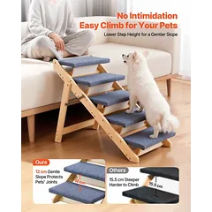 Laiptai augintiniams VEVOR ZD-25DOG07, 5 pakopos, sulankstomi, 78 × 66 × 47 cm — 2 nuotrauka