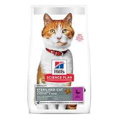 HILL'S SP Feline sterilised Adult Cat duck sausas maistas suaugusioms sterilizuotoms katėms su antiena, 1,5 kg