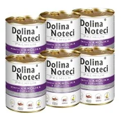 Konservai šunims su triušiena ir spanguolėmis Dolina Noteci Premium, 6 x 800 g