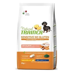 Natural Trainer Sensitive No Gluten Adult Mini Salmon – be gliuteno sausas maistas suaugusiems mažų ir labai mažų veislių šunims su lašiša, 2 kg