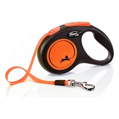 Flexi New Classic Neon juostinis pavadėlis 5m, Rožinė / M - 5m iki 25 kg — 3 nuotrauka