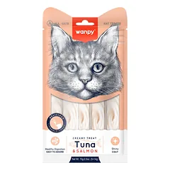 Wanpy Creamy Treat Tuna & Salmon tyrelių skanėstai katėms 70 g