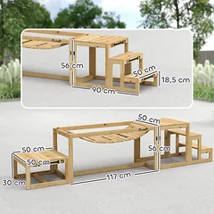 Agility rinkinys šunims: tiltelis, laiptai ir platforma, iš kėnio medienos, iki 40 kg, natūralaus medžio spalvos — 3 nuotrauka