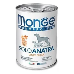 Monge Monoproteinic Pate 100% Duck drėgnas maistas suaugusiems šunims su antiena, 400 g