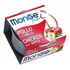 Monge Fruits Adult vištienos gabaliukai su obuoliu, drėgnas maistas katėms 80 g