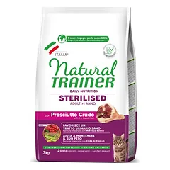 Natural Trainer Sterilised su žaliąja kumpiene, sausas maistas katėms, 1,5 - 2,9 kg — 3 nuotrauka