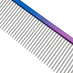 Aliumininės šunų ir kačių šukos, retais dantimis, 22,5 cm, mėlynos-violetinės, pt-32 — 3 nuotrauka