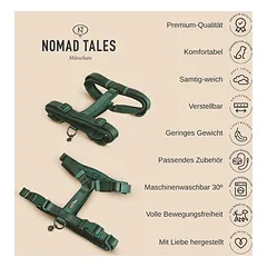 Nomad Tales Blush petnešos šunims, emerald, Dydis XS: 34–49 cm krūtinės apimtis, 15 mm pločio — 2 nuotrauka