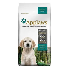 Applaws Dog Puppy Small & Medium Chicken begrūdis sausas maistas mažiems ir vidutinio dydžio šuniukams su vištiena, 7.5 kg — 3 nuotrauka