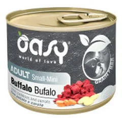 Oasy Grain Free Adult Small/Mini konservai su buivoliena mažų veislių šunims - Pet24