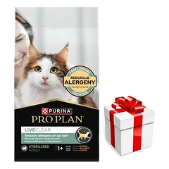PRO PLAN LiveClear Maistas suaugusiems katėms po sterilizacijos, turtingas lašiša, 1,4 kg + Staigmena katei
