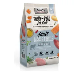 Mac's Cat Dry Adult sausas pašaras su lašiša ir upėtakiu katėms