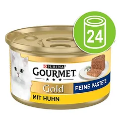 Gourmet Gold Feine Pastete drėgnas maistas katėms, ekonominė pakuotė 24 x 85 g