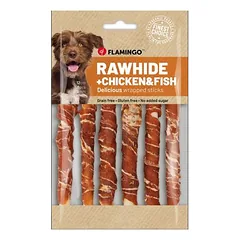 Flamingo R'Hide lazdelė su vištiena ir menke, skanėstai šunims, Kiekis: 30 vnt. / 350 g — 2 nuotrauka