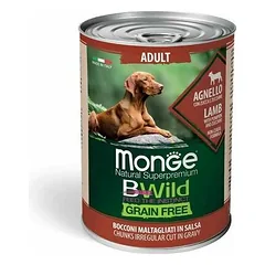 Monge Dog BWild Grain Free All Breeds Adult Chunkies in Gravy Lamb with Pumpkin and Zucchini 400 g