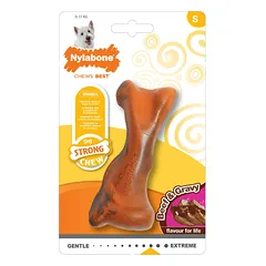Nylabone Strong Rubber - guminis kaulas šunims, jautienos skonio tamsiame padaže
