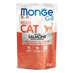 Monge Grill Cat Pouches konservai su lašiša kačiukams - Pet24