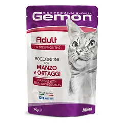 Gemon Adult  konservuotas pašaras suaugusioms katėms su jautiena ir daržovėmis 100g