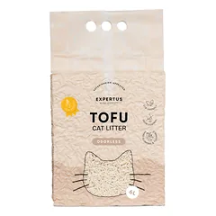 EXPERTUS Tofu kraikas katėms,  bekvapis, 6 L (2,6 kg), 2 mm
