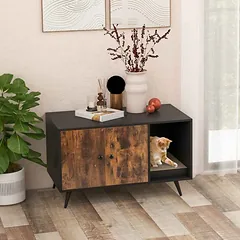 Kačių tualetas 90x50x54cm., juodos/rudos spalvos — 2 nuotrauka