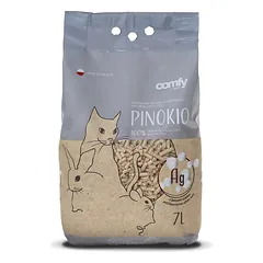 Comfy Pinokio Silver natūralus medžio granulių kraikas katėms, graužikams ir paukščiams, su sidabro jonais, 7L