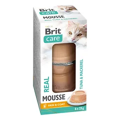 BRIT Care Cat Mousse Real Tuna and Mackerel 6x25 g katėms skirtas tunikų ir skumbrių musas