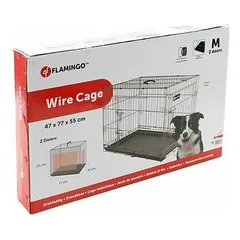 Flamingo Ebo M Dog Wire Cage with Two Doors Taupe 77 x 47 x 55 cm